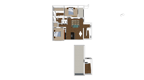 Spacious 2BR apartment with attached garage